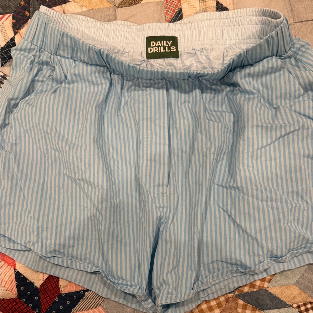 Daily Drills Light Blue Striped Shorts